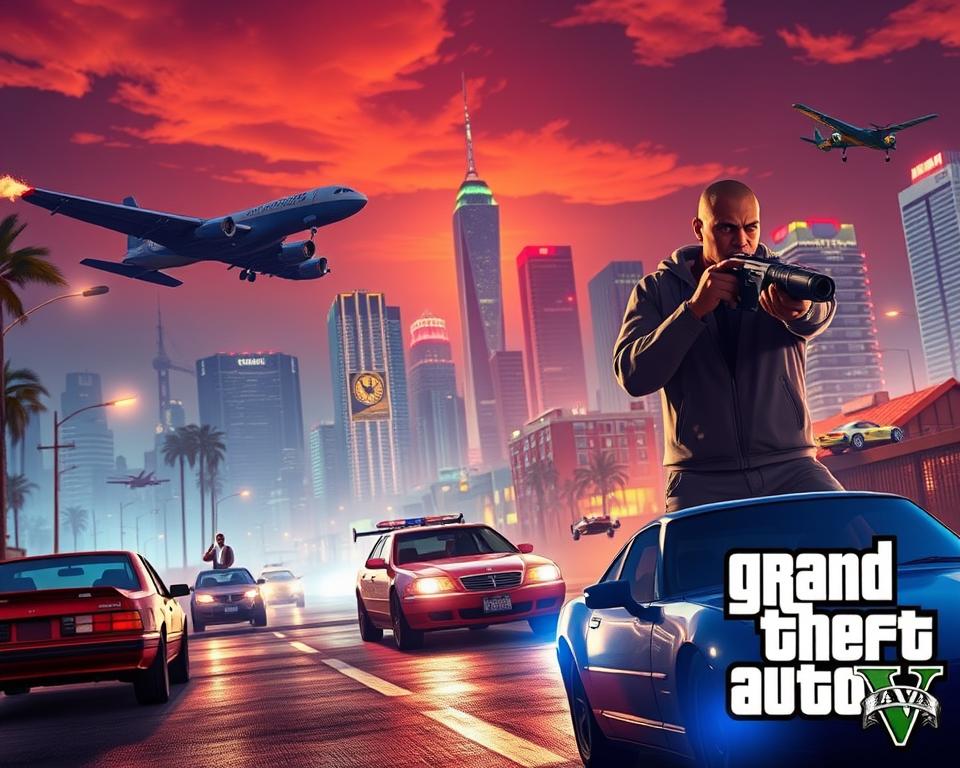 A high-quality, vibrant image of the key features of GTA6, portrayed in a realistic, cinematic style. A detailed foreground showcases the game's stunning graphics, with photorealistic vehicles, characters, and environments. The middle ground features various gameplay elements such as combat, open-world exploration, and the seamless integration of the new "MrX" brand. In the background, a dramatic cityscape sets the tone, with dynamic lighting and atmospheric effects that immerse the viewer in the GTA universe. The overall composition conveys the excitement and anticipation surrounding the highly anticipated sixth installment of the iconic Grand Theft Auto franchise.
